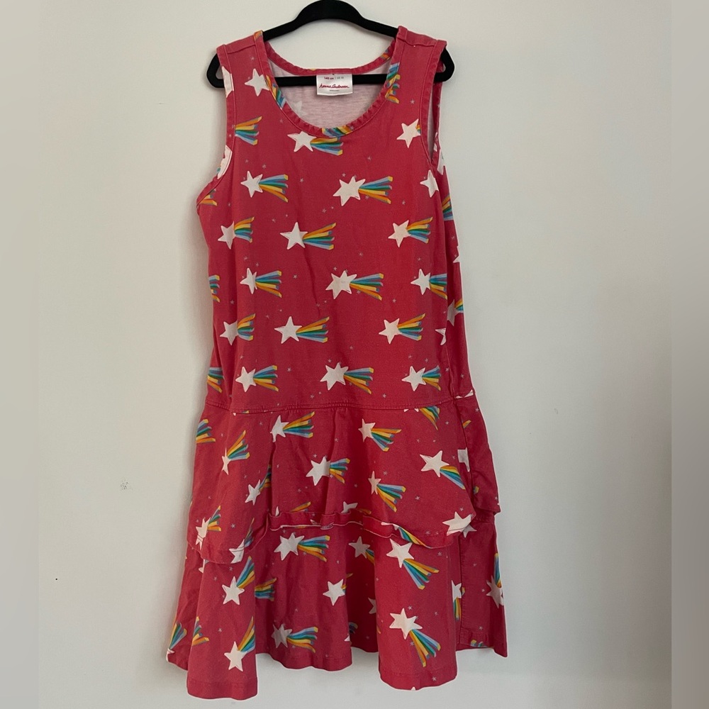 Shooting Star Casual Kids Tank Dress, Ruffled Bottom.